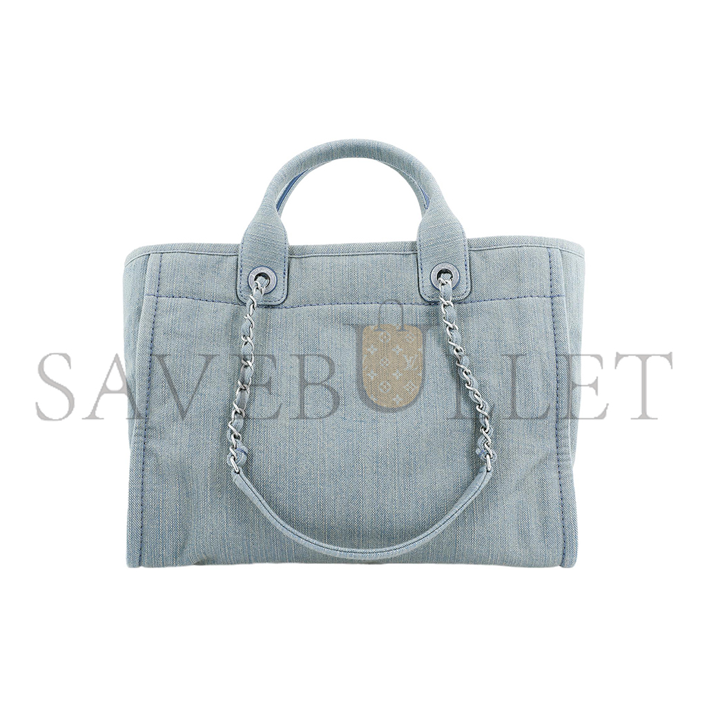 CHANEL MASTER MEDIUM DENIM 23S SHOPPING BAG LIGHT BLUE AS3351 (33*27*15cm)